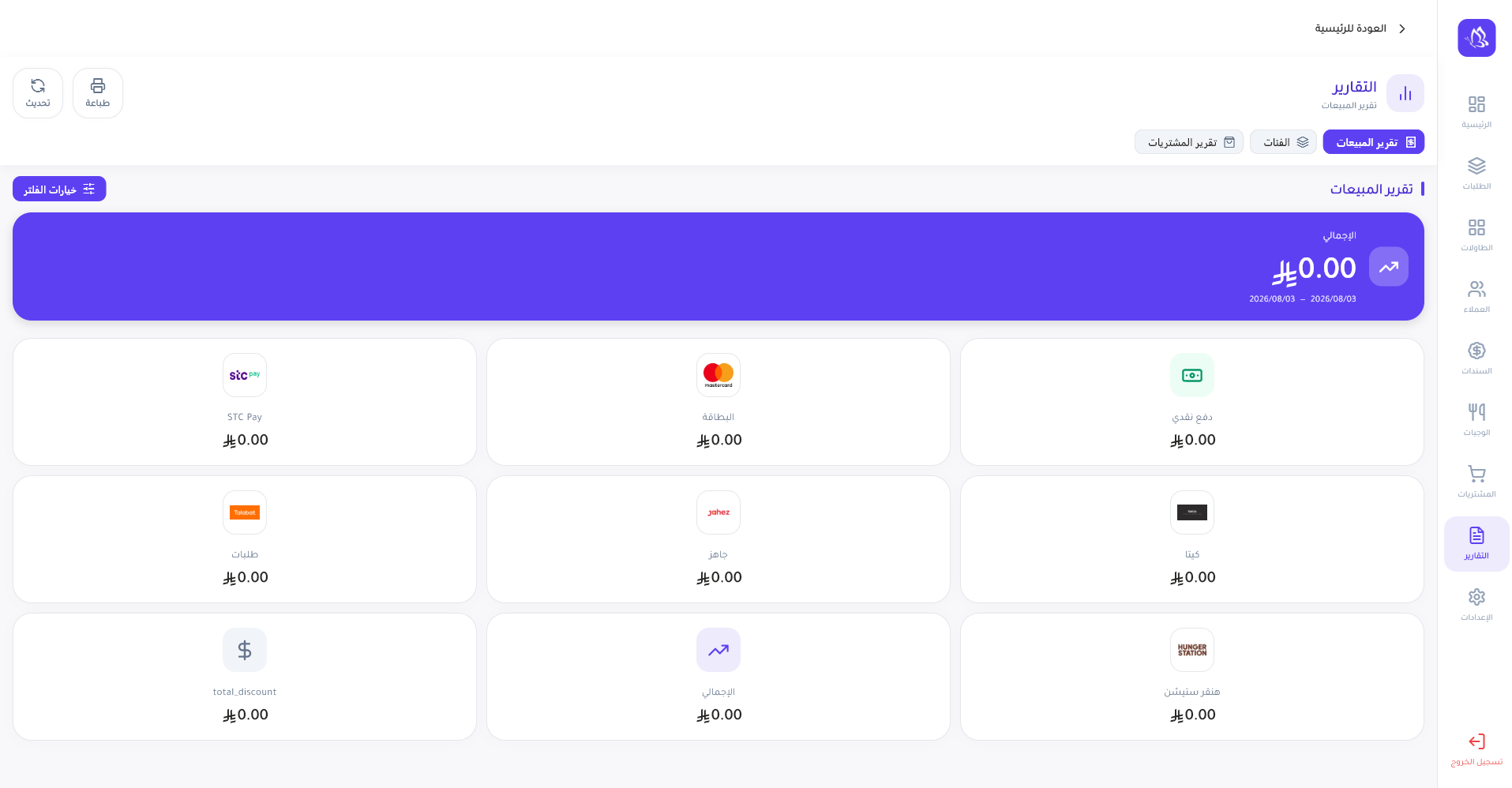 Hermosa POS — Sales reports