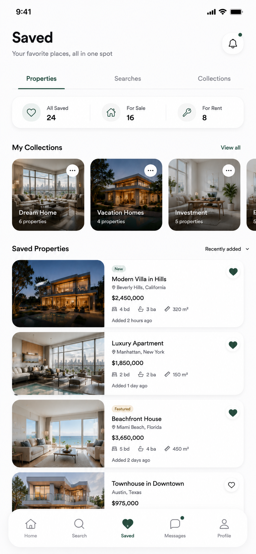 Estate — Saved & collections