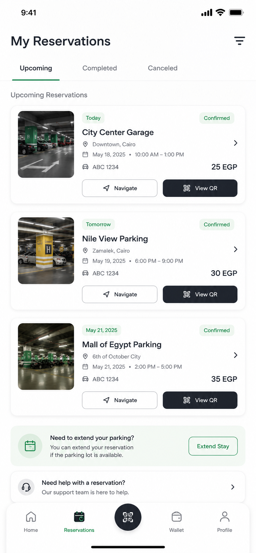 Smart Parking — My reservations